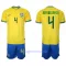 Brasilia Marquinhos 4 Virallinen Kotipelipaita Lapset MM-kisat 2022