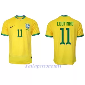 Brasilia Philippe Coutinho 11 Virallinen Kotipelipaita Miehet MM-kisat 2022