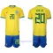 Brasilia Vinicius Junior 20 Virallinen Kotipelipaita Lapset MM-kisat 2022