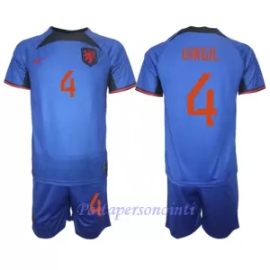 Hollanti Virgil van Dijk 4 Virallinen Vieraspelipaita Lapset MM-kisat 2022 Hollanti Virgil van Dijk 4 Virallinen Vieraspelipaita Lapset MM-kisat 2022