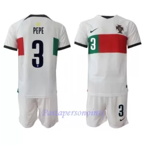 Portugali Pepe 3 Virallinen Vieraspelipaita Lapset MM-kisat 2022 Portugali Pepe 3 Virallinen Vieraspelipaita Lapset MM-kisat 2022