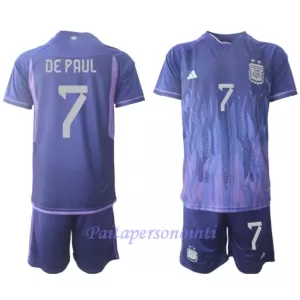 Argentiina Rodrigo de Paul 7 Virallinen Vieraspelipaita Lapset MM-kisat 2022 Argentiina Rodrigo de Paul 7 Virallinen Vieraspelipaita Lapset MM-kisat 2022