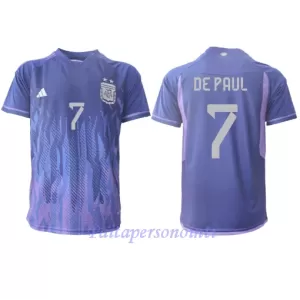 Argentiina Rodrigo de Paul 7 Virallinen Vieraspelipaita Miehet MM-kisat 2022 Argentiina Rodrigo de Paul 7 Virallinen Vieraspelipaita Miehet MM-kisat 2022