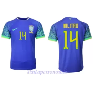 Brasilia Éder Militão 14 Virallinen Vieraspelipaita Miehet MM-kisat 2022