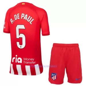 Atlético Madrid Rodrigo de Paul 5 Virallinen Kotipelipaita Lapset 2023/24 Atlético Madrid Rodrigo de Paul 5 Virallinen Kotipelipaita Lapset 2023/24