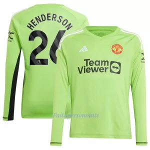 Manchester United Henderson 26 Maalivahdin Virallinen Kotipelipaita Miehet 2023/24 Pitkähihainen Manchester United Henderson 26 Maalivahdin Virallinen Kotipelipaita Miehet 2023/24 Pitkähihainen