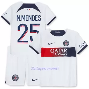 Paris Saint-Germain N.Mendes 25 Virallinen Vieraspelipaita Lapset 2023/24