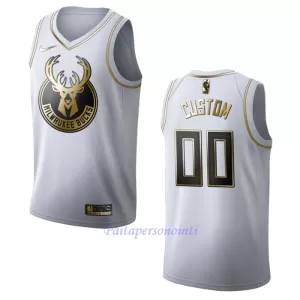 Milwaukee Bucks Pelipaita Miehet Golden Edition Swingman Valkoinen Milwaukee Bucks Pelipaita Miehet Golden Edition Swingman Valkoinen