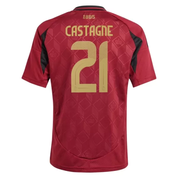 Belgia Castagne 21 Virallinen Kotipelipaita Lapset Euro 2024