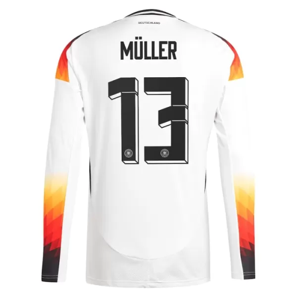 Saksa Thomas Müller 13 Virallinen Kotipelipaita Miehet Euro 2024 Pitkähihainen