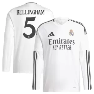 Real Madrid Jude Bellingham 5 Virallinen Kotipelipaita Miehet 2024/25 Pitkähihainen Real Madrid Jude Bellingham 5 Virallinen Kotipelipaita Miehet 2024/25 Pitkähihainen