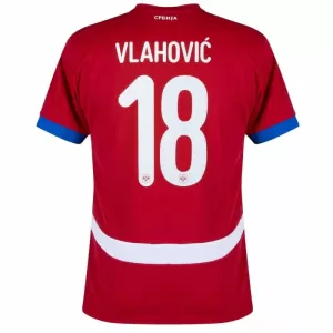 Serbia Vlahovic 18 Virallinen Kotipelipaita Miehet Euro 2024