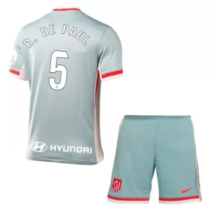 Atlético Madrid Rodrigo de Paul 5 Virallinen Vieraspelipaita Lapset 2024/25 Atlético Madrid Rodrigo de Paul 5 Virallinen Vieraspelipaita Lapset 2024/25