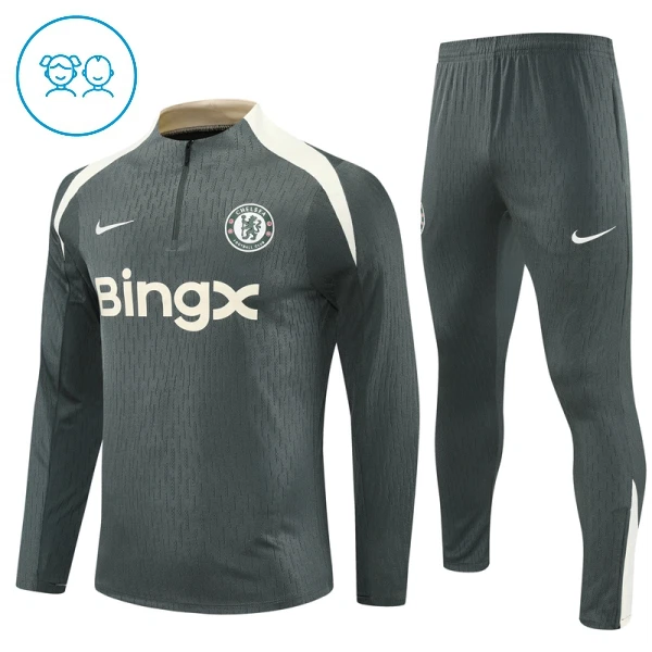 Chelsea Harjoittelupusero puvut Lapset 2025/26 harmaa Chelsea Harjoittelupusero puvut Lapset 2025/26 harmaa