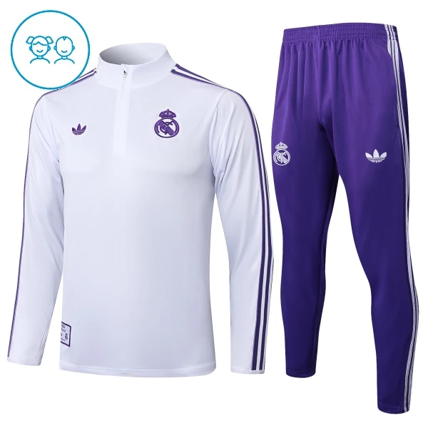 Real Madrid Harjoittelupusero puvut Lapset 2025/26 Valkoinen Real Madrid Harjoittelupusero puvut Lapset 2025/26 Valkoinen