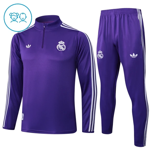 Real Madrid Harjoittelupusero puvut Lapset 2025/26 violetti Real Madrid Harjoittelupusero puvut Lapset 2025/26 violetti