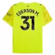 Manchester City Ederson Moraes M. 31 Maalivahdin Virallinen Paita Miehet 2025/26 Keltainen Manchester City Ederson Moraes M. 31 Maalivahdin Virallinen Paita Miehet 2025/26 Keltainen