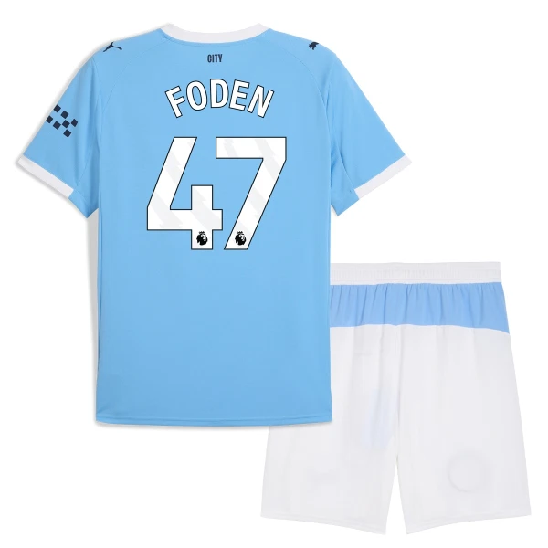 Manchester City Phil Foden 47 Virallinen Kotipelipaita Lapset 2025/26 Manchester City Phil Foden 47 Virallinen Kotipelipaita Lapset 2025/26
