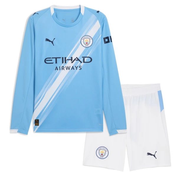 Manchester City Virallinen Kotipelipaita Lapset 2025/26 Pitkähihainen Manchester City Virallinen Kotipelipaita Lapset 2025/26 Pitkähihainen