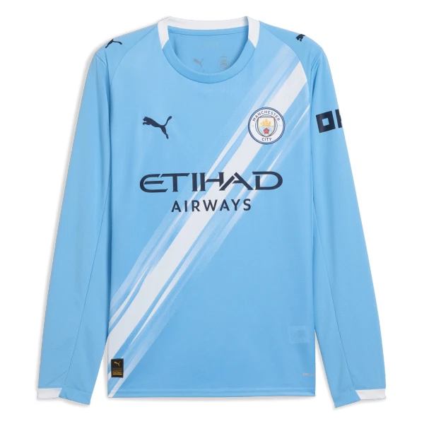 Manchester City Virallinen Kotipelipaita Miehet 2025/26 Pitkähihainen Manchester City Virallinen Kotipelipaita Miehet 2025/26 Pitkähihainen