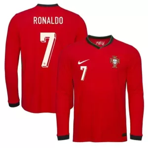 Portugali Cristiano Ronaldo 7 Virallinen Kotipelipaita Miehet 2025 Pitkähihainen Portugali Cristiano Ronaldo 7 Virallinen Kotipelipaita Miehet 2025 Pitkähihainen