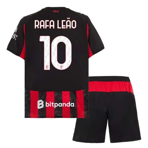 AC Milan Rafael Leão 10 Virallinen Kotipelipaita Lapset 2025/26 AC Milan Rafael Leão 10 Virallinen Kotipelipaita Lapset 2025/26