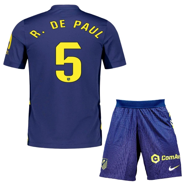 Atlético Madrid Rodrigo de Paul 5 Virallinen Vieraspelipaita Lapset 2025/26 Atlético Madrid Rodrigo de Paul 5 Virallinen Vieraspelipaita Lapset 2025/26
