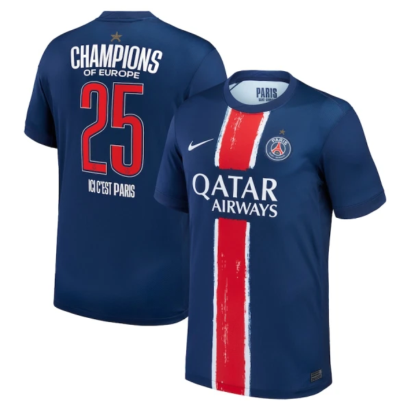 Paris Saint-Germain 1 Star Champions of Europe Virallinen Kotipelipaita Miehet 2024/25 Paris Saint-Germain 1 Star Champions of Europe Virallinen Kotipelipaita Miehet 2024/25