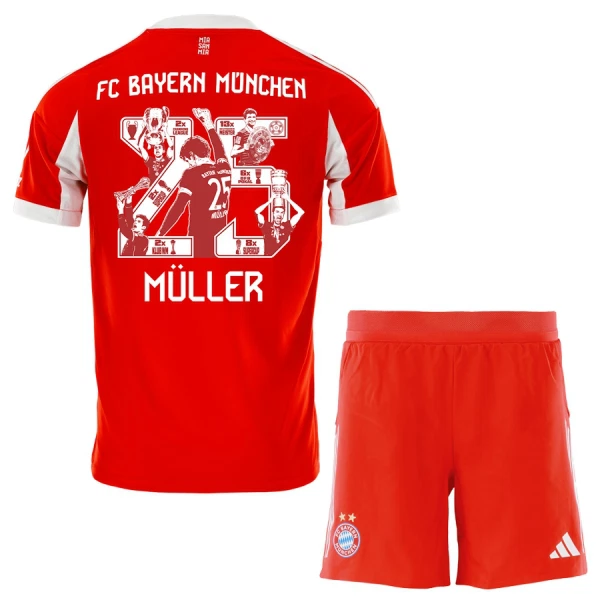 FC Bayern München Thomas Müller 25 Virallinen Kotipelipaita Lapset 2025/26 Erityistä FC Bayern München Thomas Müller 25 Virallinen Kotipelipaita Lapset 2025/26 Erityistä