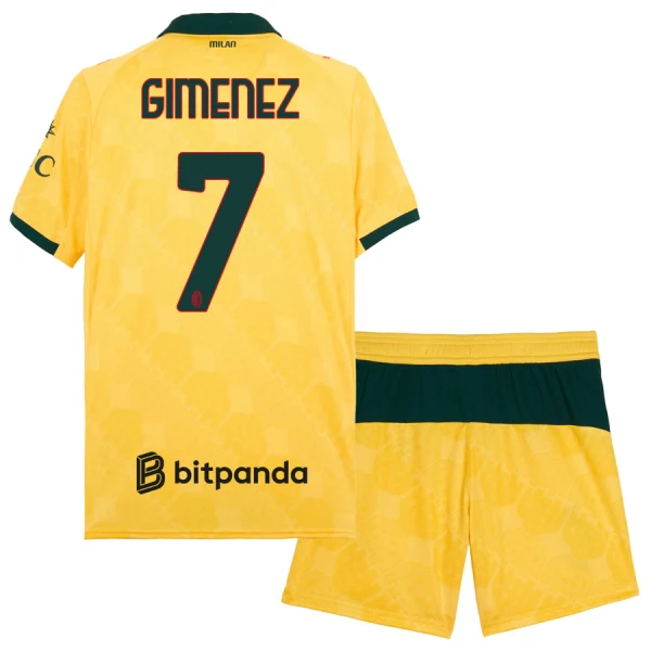 AC Milan Santiago Gimenez 7 Virallinen Kolmas Pelipaita Lapset 2025/26 AC Milan Santiago Gimenez 7 Virallinen Kolmas Pelipaita Lapset 2025/26