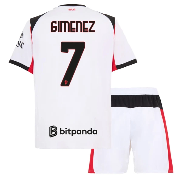 AC Milan Santiago Gimenez 7 Virallinen Vieraspelipaita Lapset 2025/26 AC Milan Santiago Gimenez 7 Virallinen Vieraspelipaita Lapset 2025/26