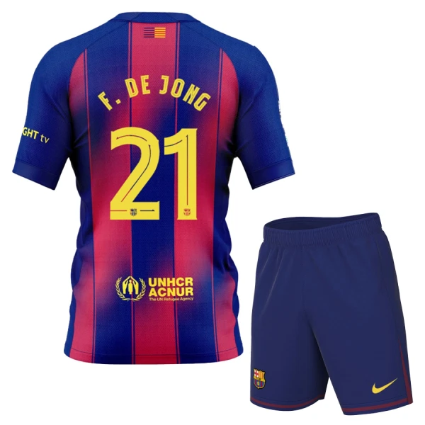 FC Barcelona Frenkie de Jong 21 Virallinen Kotipelipaita Lapset 2025/26 FC Barcelona Frenkie de Jong 21 Virallinen Kotipelipaita Lapset 2025/26