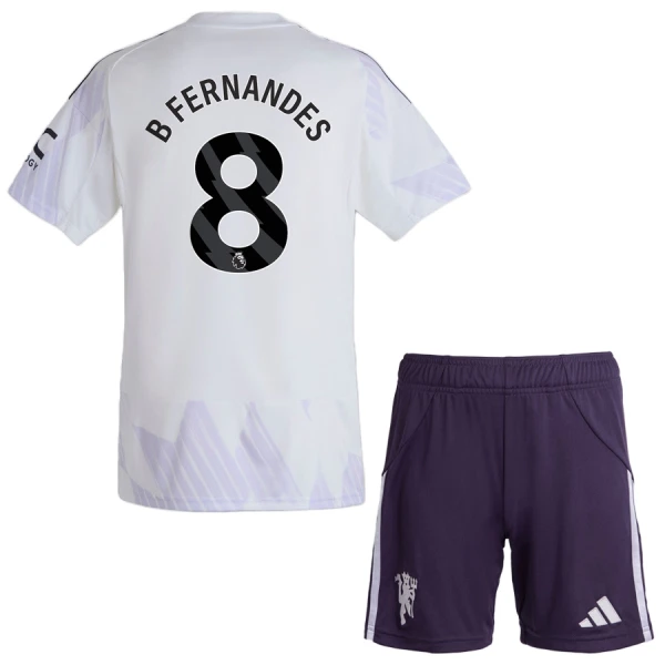 Manchester United Bruno Fernandes 8 Virallinen Vieraspelipaita Lapset 2025/26