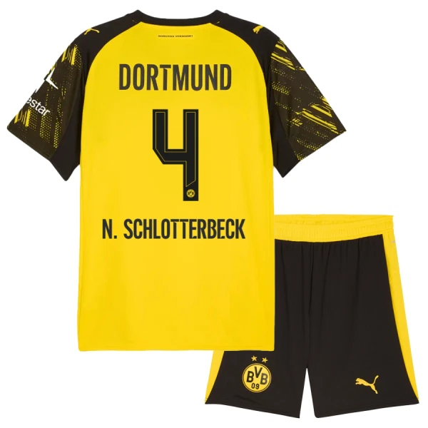 Borussia Dortmund N. Schlotterbeck 4 Virallinen Kotipelipaita Lapset 2025/26 Borussia Dortmund N. Schlotterbeck 4 Virallinen Kotipelipaita Lapset 2025/26
