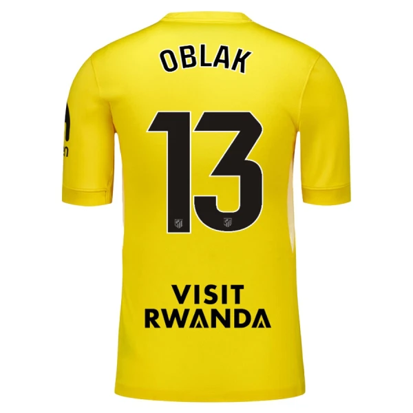 Atlético Madrid Jan Oblak 13 Maalivahdin Virallinen Paita Lapset 2025/26 Keltainen