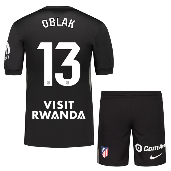 Atlético Madrid Jan Oblak 13 Maalivahdin Virallinen Paita Lapset 2025/26 Musta