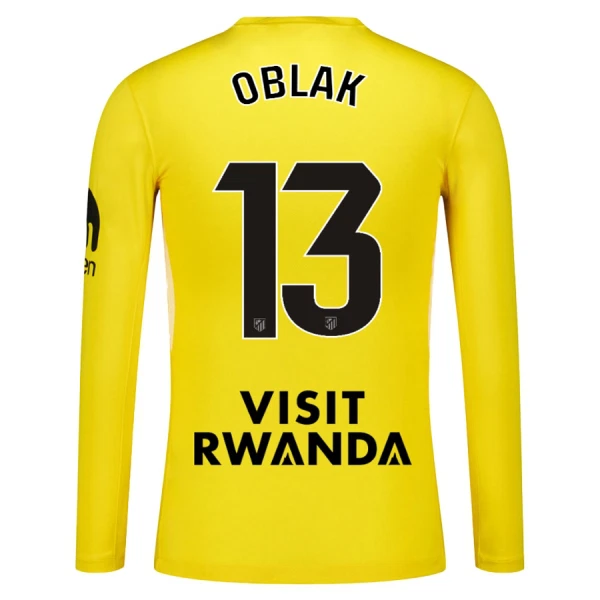 Atlético Madrid Jan Oblak 13 Maalivahdin Virallinen Paita Miehet 2025/26 Pitkähihainen Keltainen Atlético Madrid Jan Oblak 13 Maalivahdin Virallinen Paita Miehet 2025/26 Pitkähihainen Keltainen