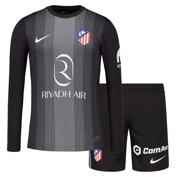 Atlético Madrid Maalivahdin Virallinen Paita Lapset 2025/26 Pitkähihainen Musta