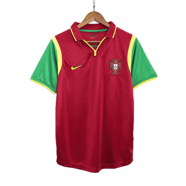 Portugali Virallinen Kotipelipaita Miehet Retro 1998 Portugali Virallinen Kotipelipaita Miehet Retro 1998