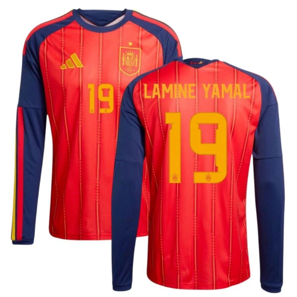 Espanja Lamine Yamal 19 Virallinen Kotipelipaita Miehet MM-kisat 2026 Pitkähihainen Espanja Lamine Yamal 19 Virallinen Kotipelipaita Miehet MM-kisat 2026 Pitkähihainen
