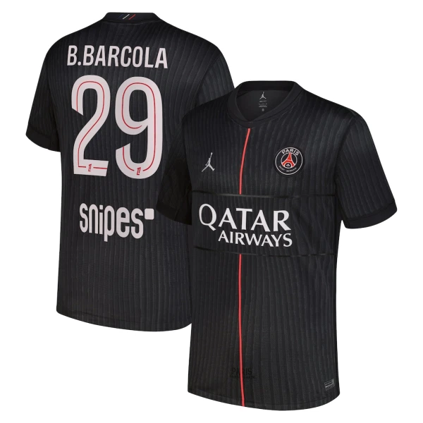 Paris Saint-Germain B. Barcola 29 Virallinen Neljäs Pelipaita Miehet Jordan 2025/26 Paris Saint-Germain B. Barcola 29 Virallinen Neljäs Pelipaita Miehet Jordan 2025/26