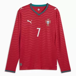 Portugali Cristiano Ronaldo 7 Virallinen Kotipelipaita Miehet MM-kisat 2026 Pitkähihainen