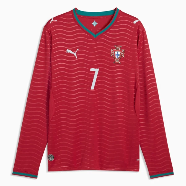 Portugali Cristiano Ronaldo 7 Virallinen Kotipelipaita Miehet MM-kisat 2026 Pitkähihainen