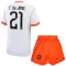 Hollanti Frenkie de Jong 21 Virallinen Vieraspelipaita Lapset MM-kisat 2026