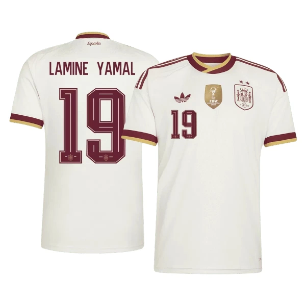 Espanja 2 Stars Lamine Yamal 19 Virallinen Vieraspelipaita Miehet MM-kisat 2026 Espanja 2 Stars Lamine Yamal 19 Virallinen Vieraspelipaita Miehet MM-kisat 2026