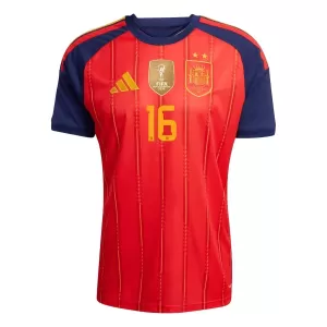 Espanja 2 Stars Rodrigo Hernández 16 Virallinen Kotipelipaita Lapset MM-kisat 2026