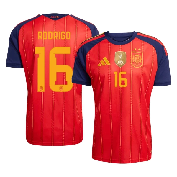 Espanja 2 Stars Rodrigo Hernández 16 Virallinen Kotipelipaita Miehet MM-kisat 2026 Espanja 2 Stars Rodrigo Hernández 16 Virallinen Kotipelipaita Miehet MM-kisat 2026