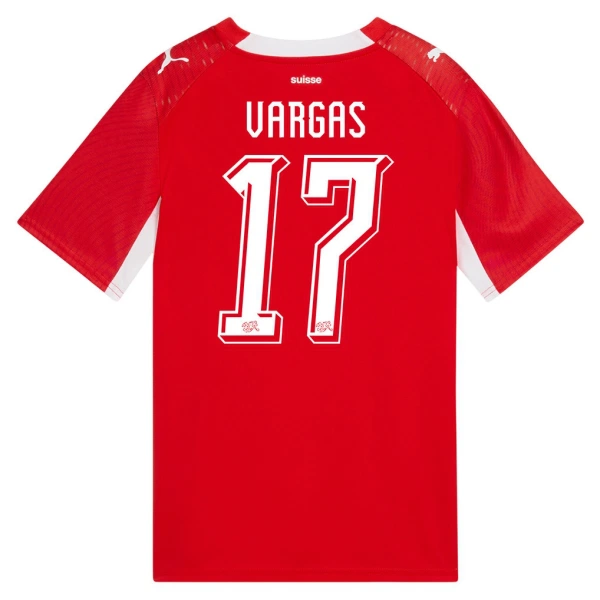 Sveitsi Vargas 17 Virallinen Kotipelipaita Miehet MM-kisat 2026 Sveitsi Vargas 17 Virallinen Kotipelipaita Miehet MM-kisat 2026