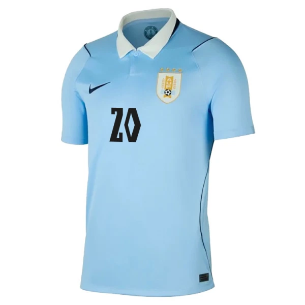 Uruguay Maximiliano Araujo 20 Virallinen Kotipelipaita Miehet MM-kisat 2026